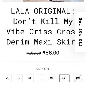 NWT!! LALA Maxi denim skirt